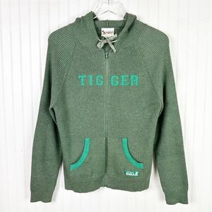 Walt Disney World Original Tigger Zippered Hoodie Sweater‎ Green Large